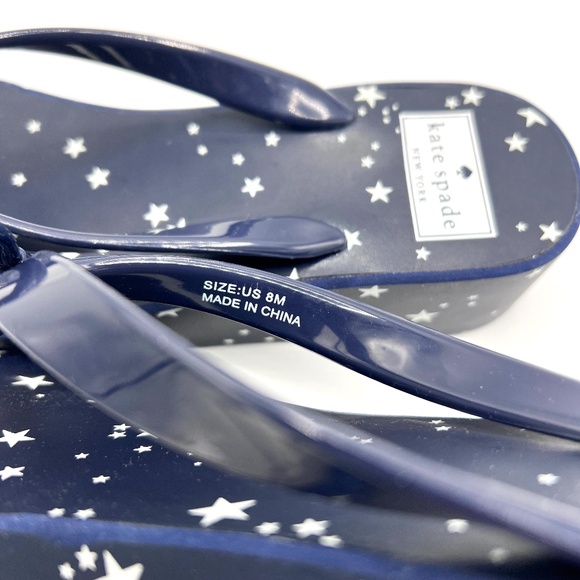 NEW Kate Spade New York Stars Navy LK210 Platform Wedge Sandals Size 8 - Picture 11 of 12